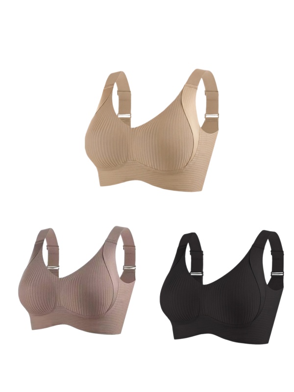 🔥Mother's Day Sale：Buy 1 Get 2 Free🔥Women's Ribbed Push Up Adjustable Wireless Bra