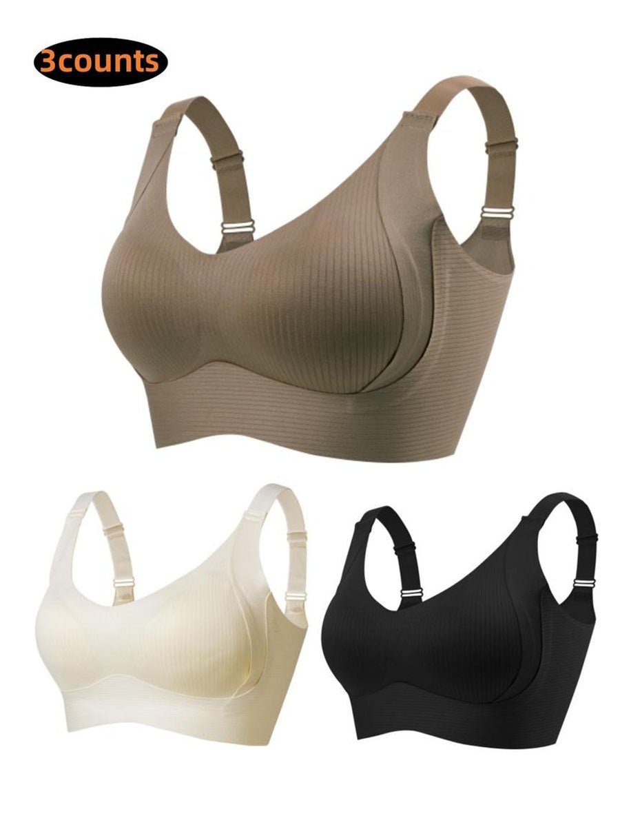 🎁time-limited offer！Buy 1 Get 2 Packs💕Women's Ribbed Push Up Adjustable Wireless Bra
