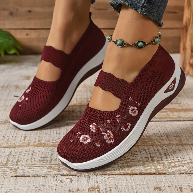 🔥Last Day Promotion 70% OFF🔥- Women's comfortable breathable floral knitted sneakers