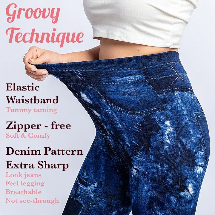 Fit Skinny High Waist Stretch Plus-Size Denim Jeans Leggings