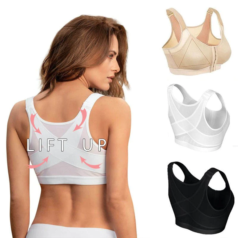 Posture Support Corrector Boost Bra Front Closure Bra Plus Size For Women