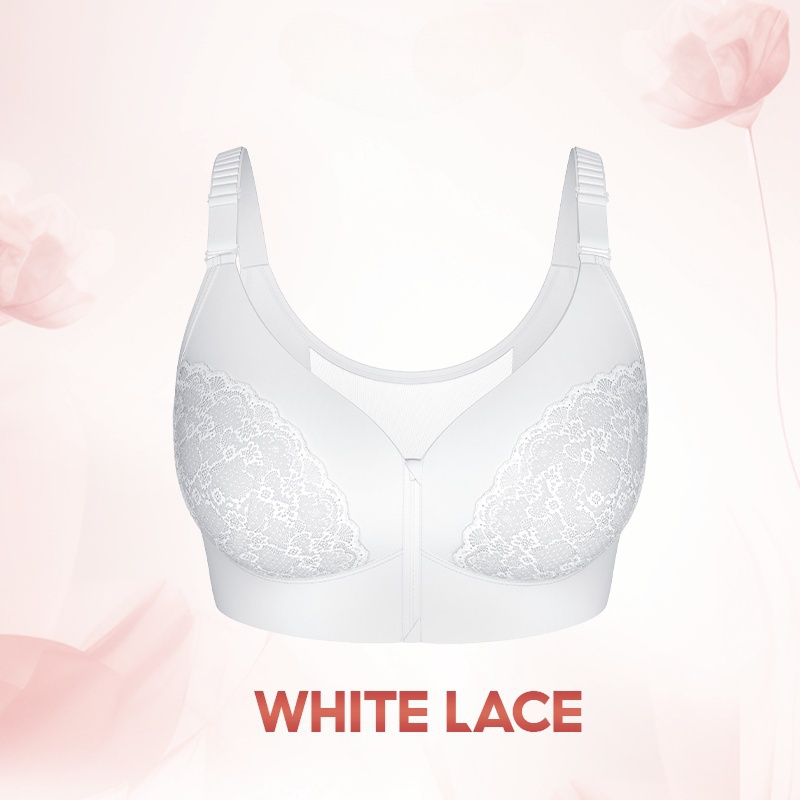 （🔥Limited Time Sale）- Women's Front Zip Powerful Support Comfy Lace Bra