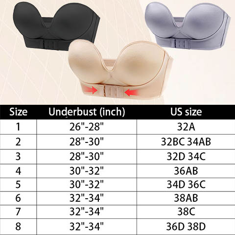 Maototo Bra - Front Buckle Strapless Wireless Bra