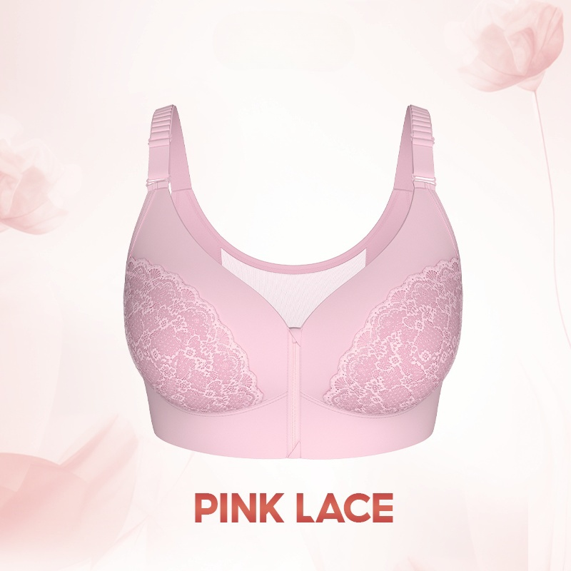 （🔥Limited Time Sale）- Women's Front Zip Powerful Support Comfy Lace Bra