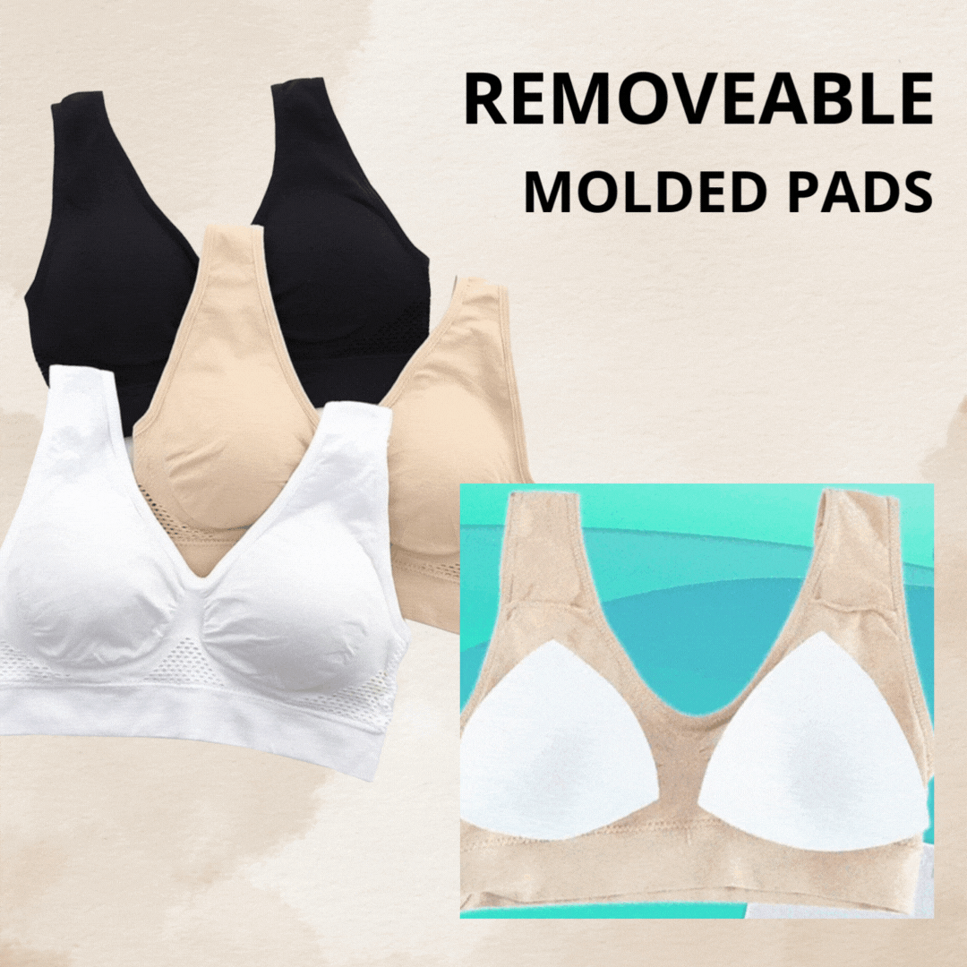 Lismali Mesh Breathable Cool Liftup Air Sports Bra Seamless Wireless Bra Large Size For Women