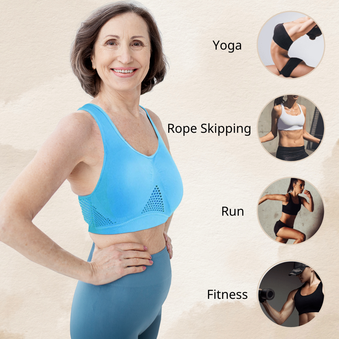 Lismali Mesh Breathable Cool Liftup Air Sports Bra Seamless Wireless Bra Large Size For Women