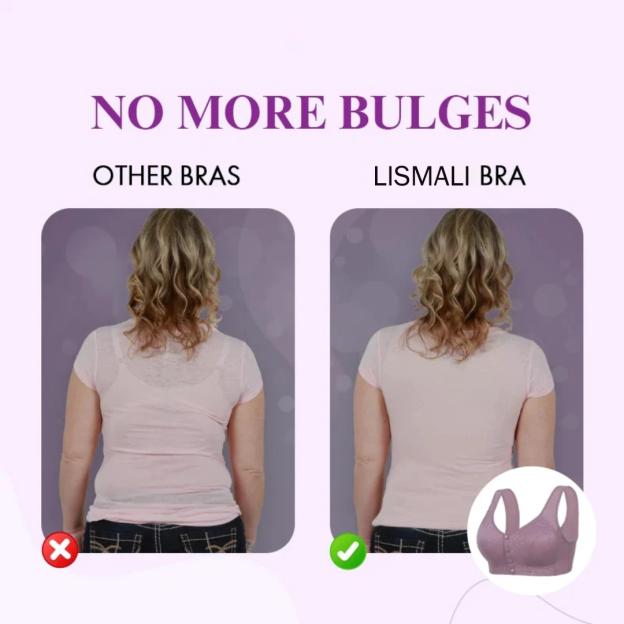 Embroidered Flowers Bra Wireless Front Button Bra Large Size For Women