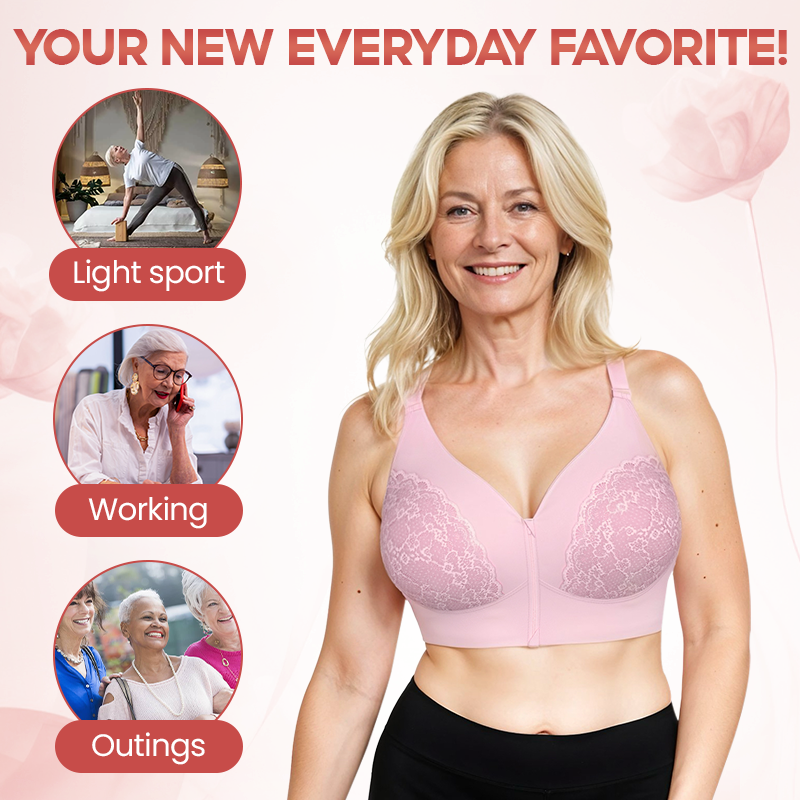 （🔥Limited Time Sale）- Women's Front Zip Powerful Support Comfy Bra