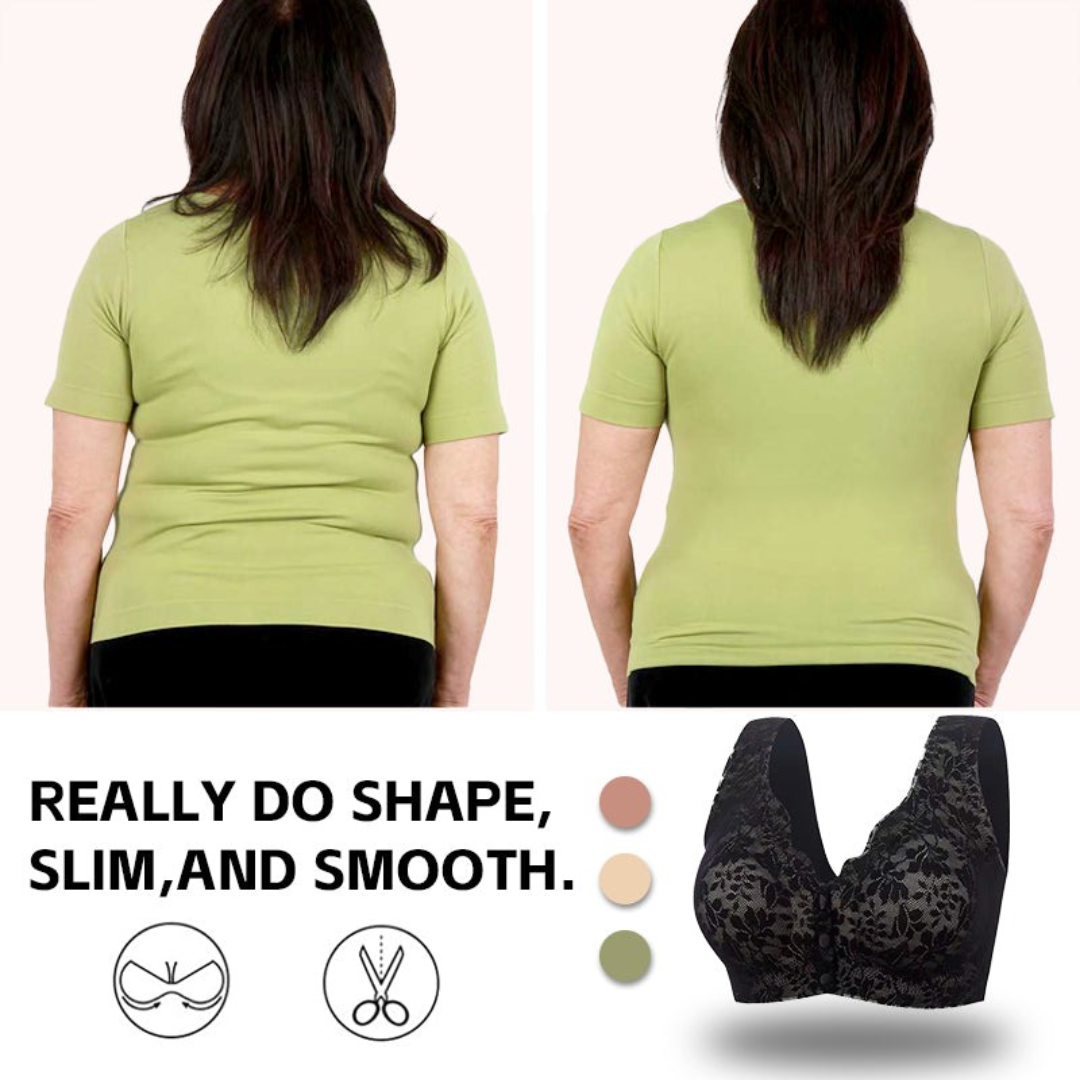 Lismali Floral Bra Wireless Front Button Bras Large Size For Women