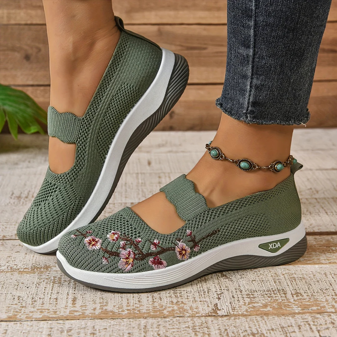 🔥Last Day Promotion 70% OFF🔥- Women's comfortable breathable floral knitted sneakers