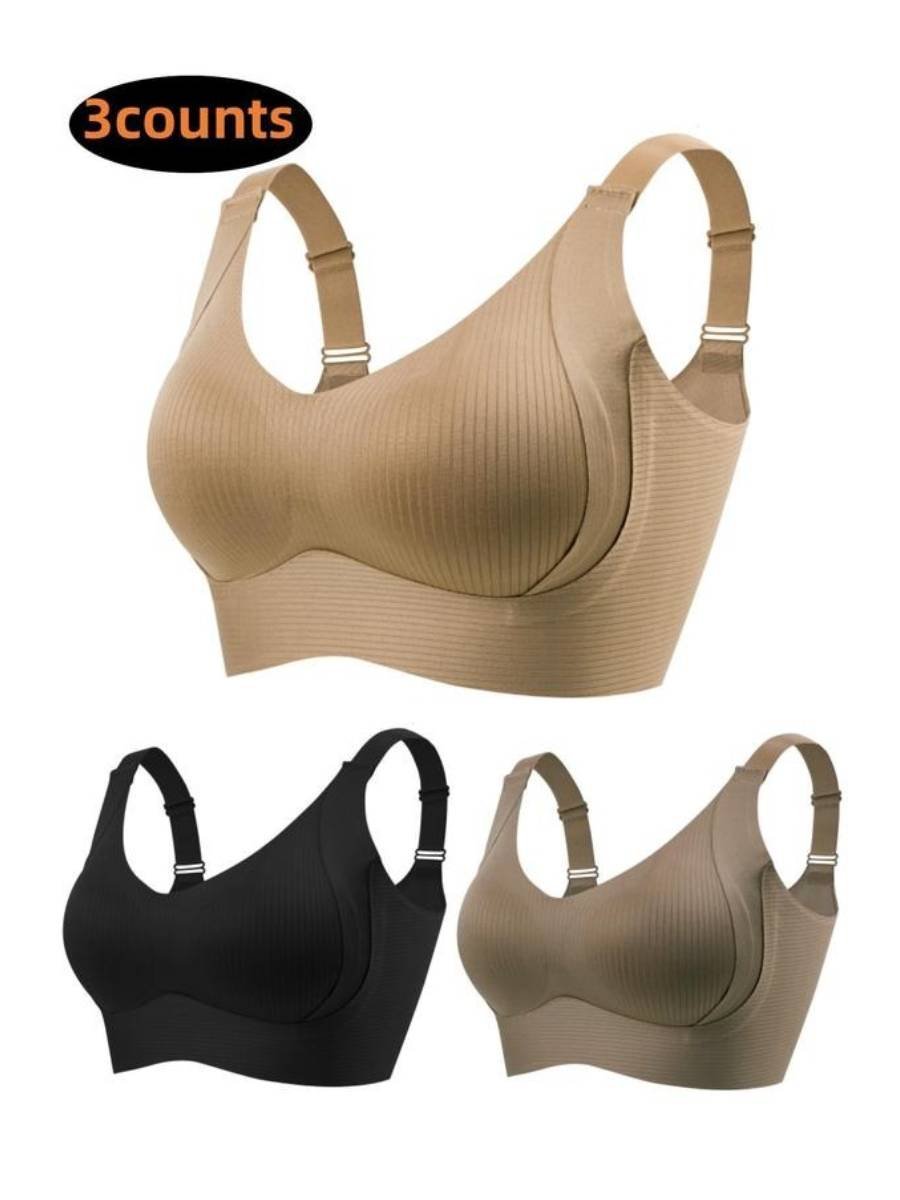 🎁time-limited offer！Buy 1 Get 2 Packs💕Women's Ribbed Push Up Adjustable Wireless Bra