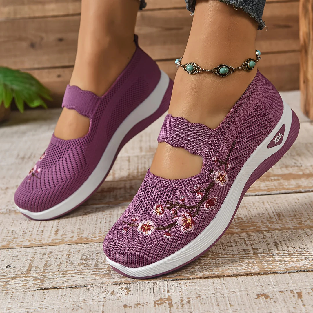 🔥Last Day Promotion 70% OFF🔥- Women's comfortable breathable floral knitted sneakers