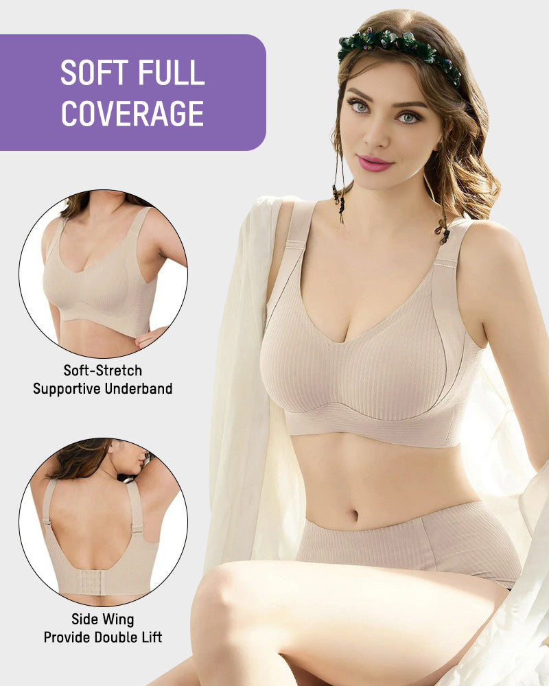 🔥Mother's DaySale：Buy 1 Get 2 Free🔥Women's Ribbed Push Up Adjustable Wireless Bra