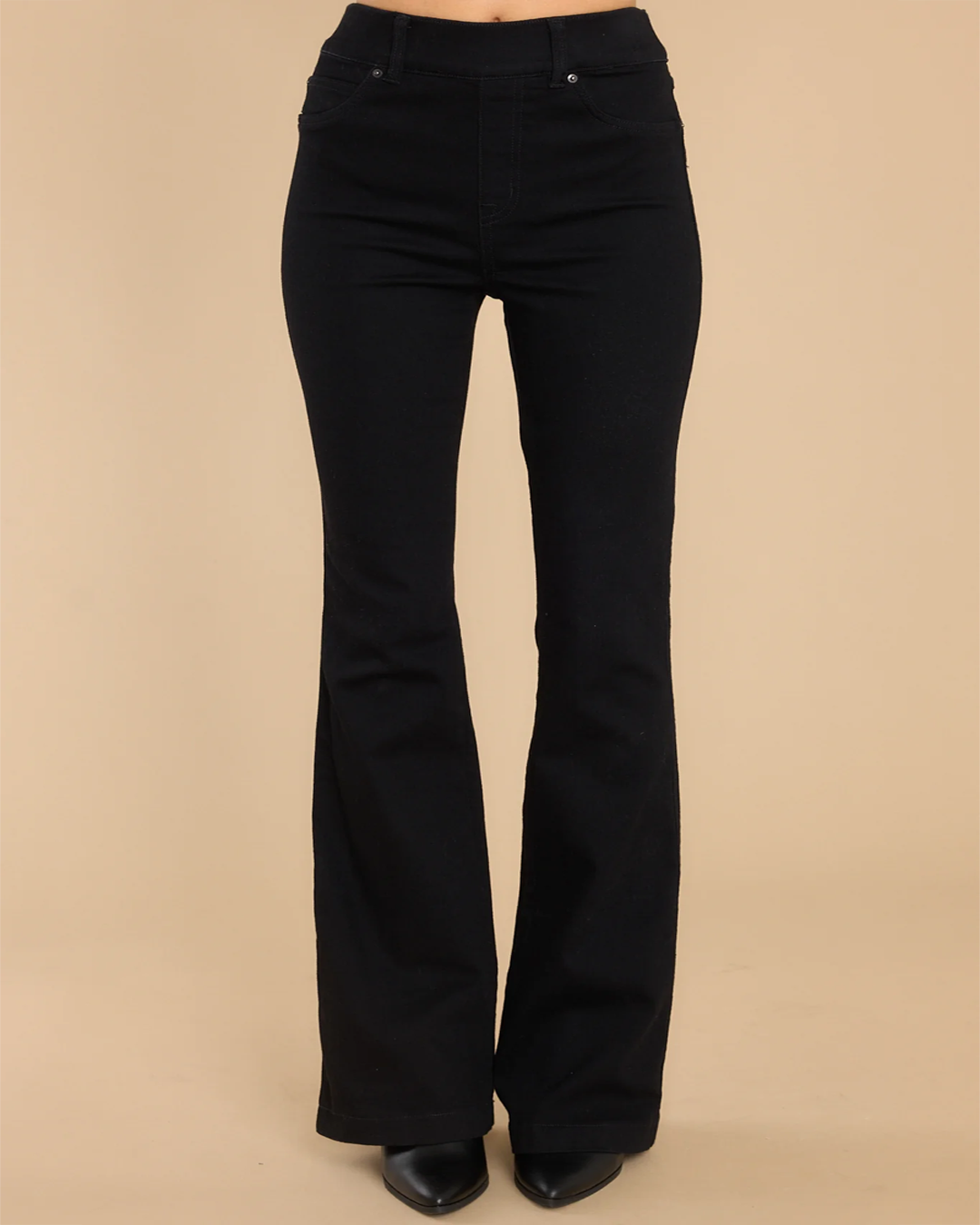 Pull-On High-Rise Flare Jeans