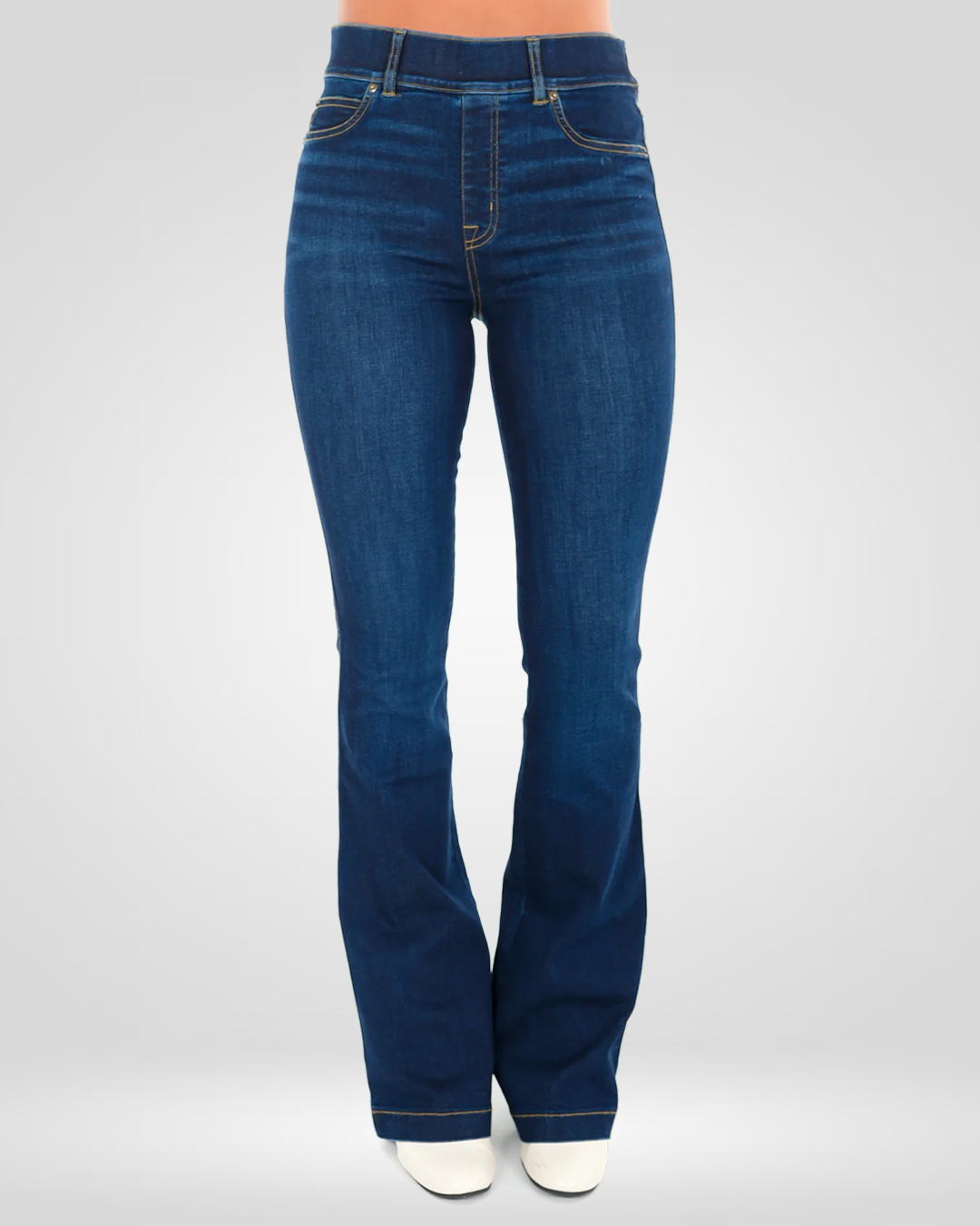 Pull-On High-Rise Flare Jeans