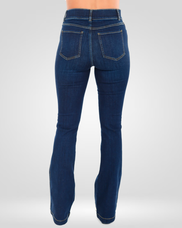 Pull-On High-Rise Flare Jeans