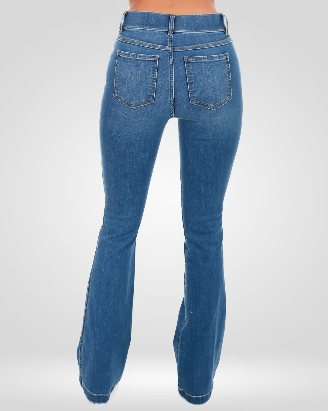 Pull-On High-Rise Flare Jeans