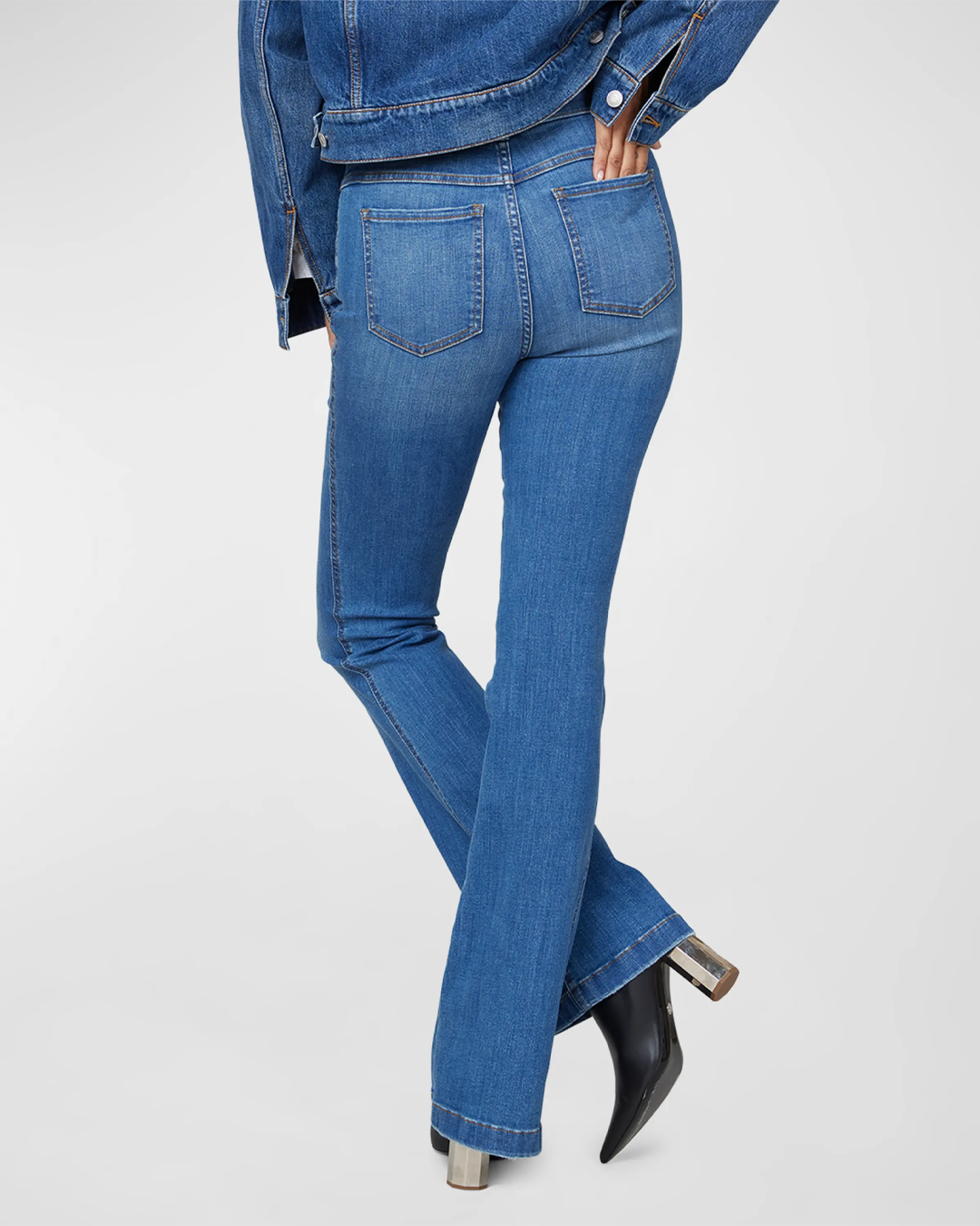 Pull-On High-Rise Flare Jeans