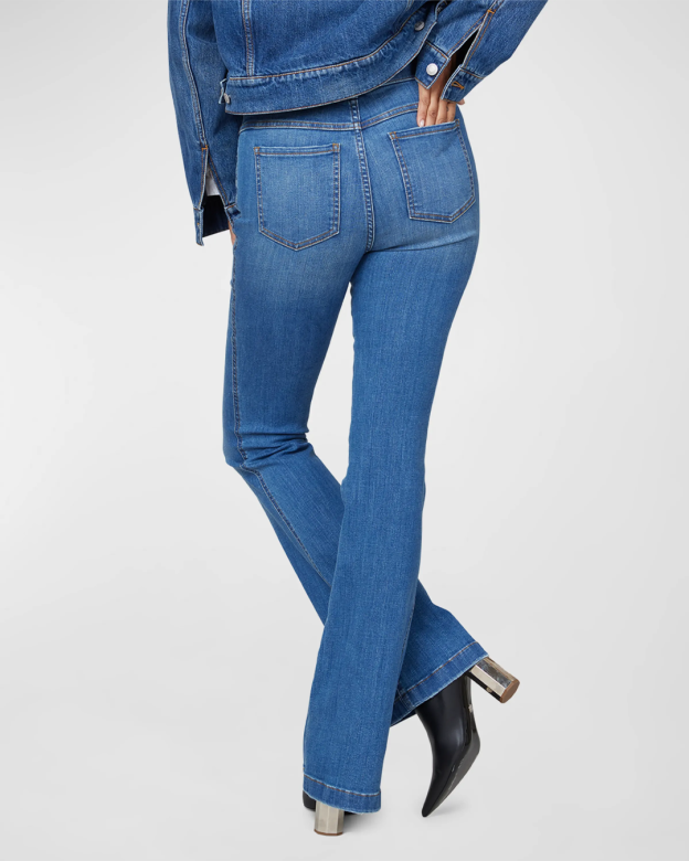 Pull-On High-Rise Flare Jeans