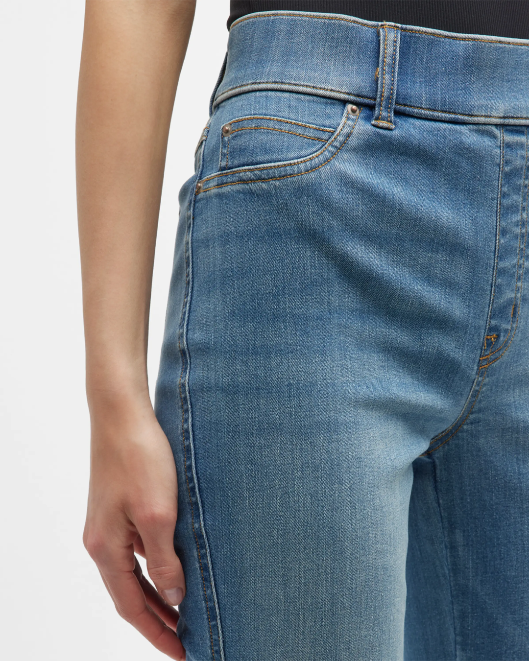 Pull-On High-Rise Flare Jeans