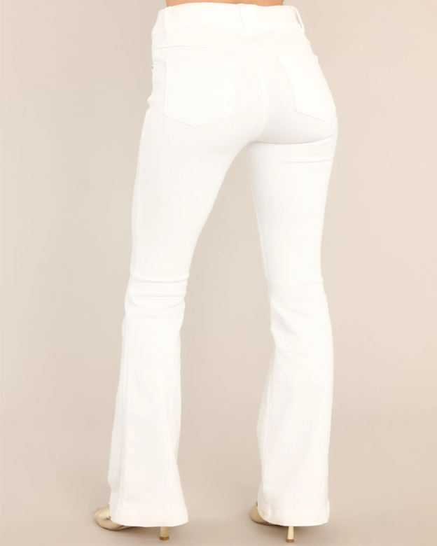 Pull-On High-Rise Flare Jeans