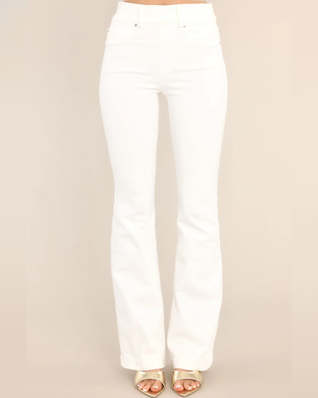 Pull-On High-Rise Flare Jeans