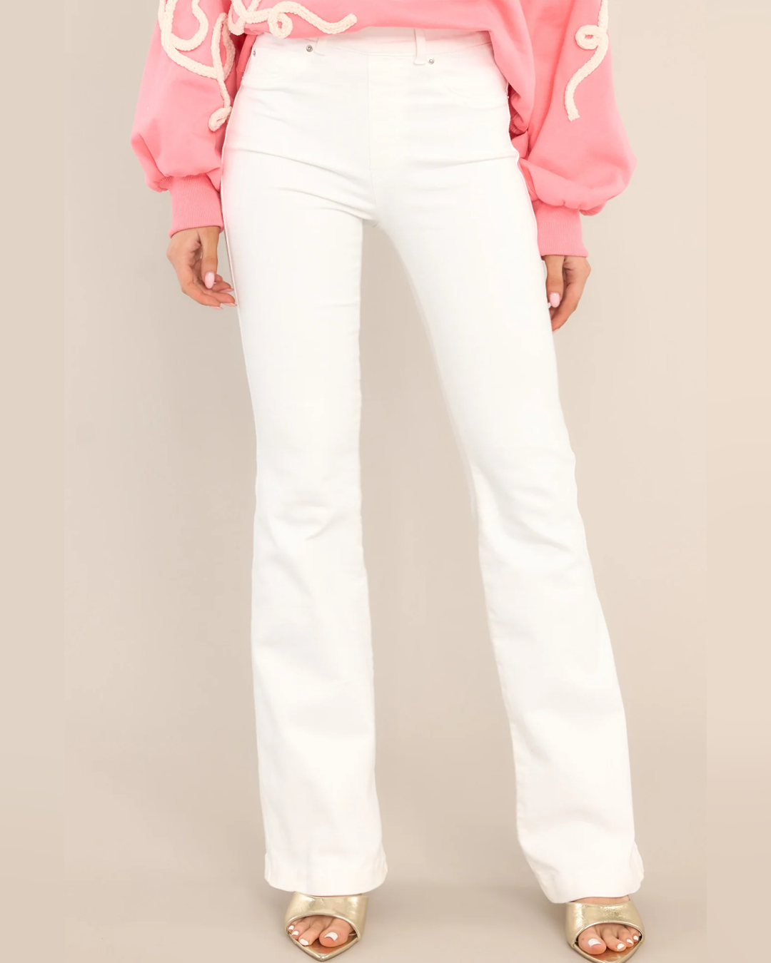 Pull-On High-Rise Flare Jeans