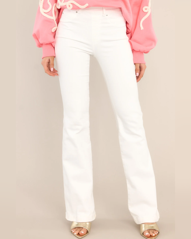 Pull-On High-Rise Flare Jeans