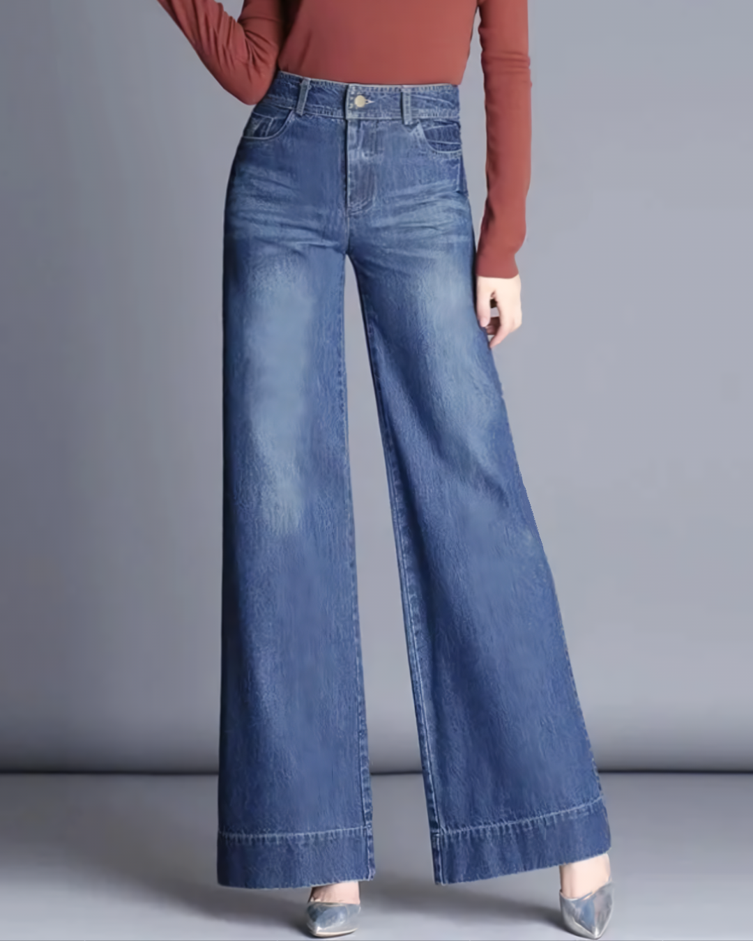 Straight High-Rise Flare Jeans