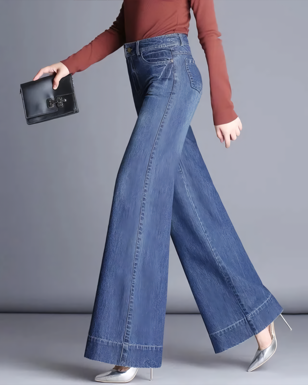 Straight High-Rise Flare Jeans