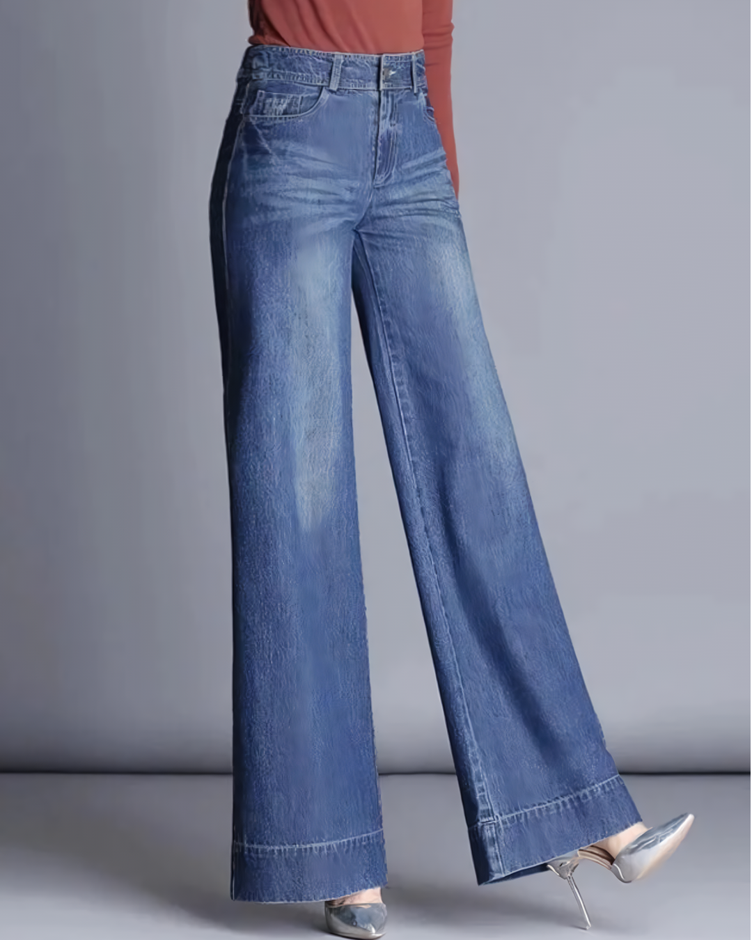 Straight High-Rise Flare Jeans