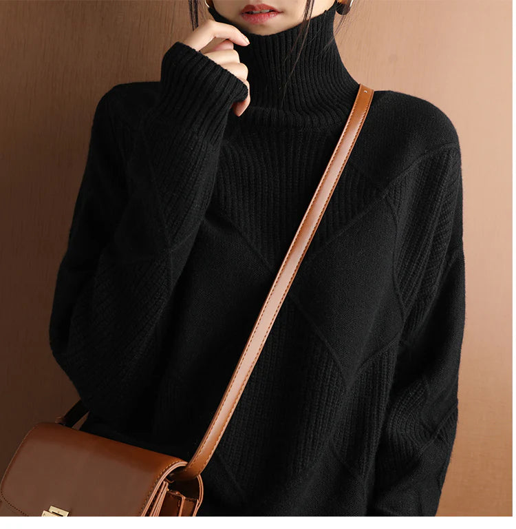 Women’s Cashmere Turtleneck Sweater – Elegance Meets Comfort
