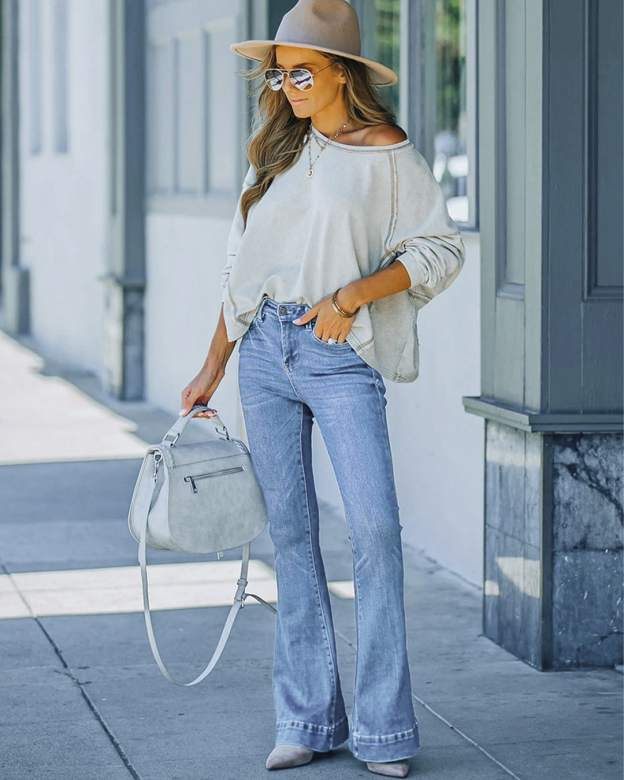 Classic Mid-Rise Flare Jeans