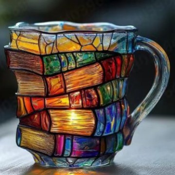 Painted Book Mug