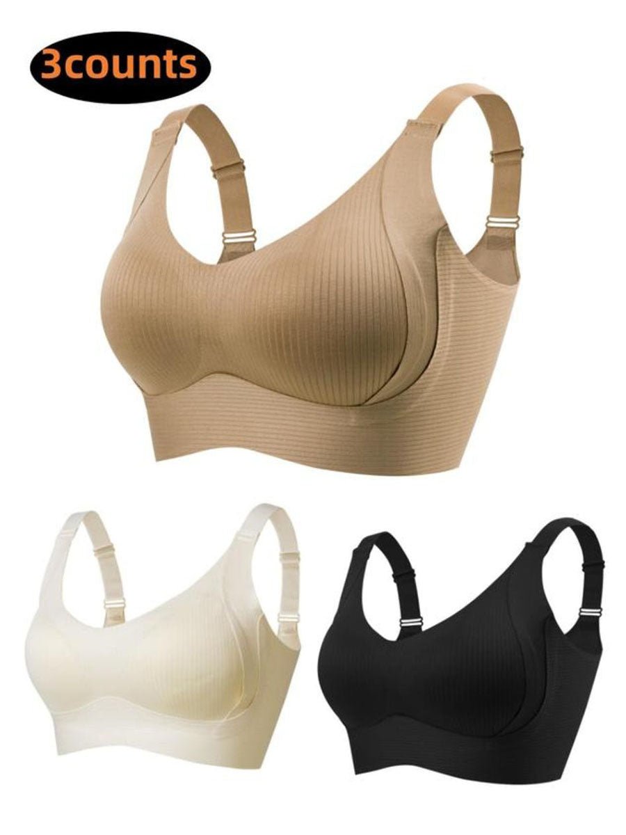 🎁time-limited offer！Buy 1 Get 2 Packs💕Women's Ribbed Push Up Adjustable Wireless Bra