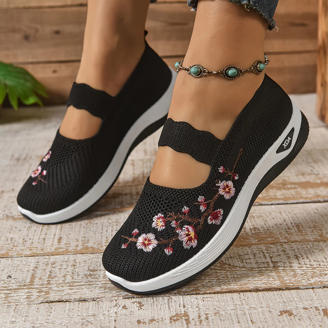 🔥Last Day Promotion 70% OFF🔥- Women's comfortable breathable floral knitted sneakers