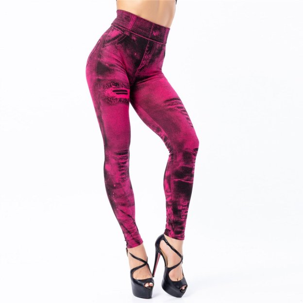 Fit Skinny High Waist Stretch Plus-Size Denim Jeans Leggings