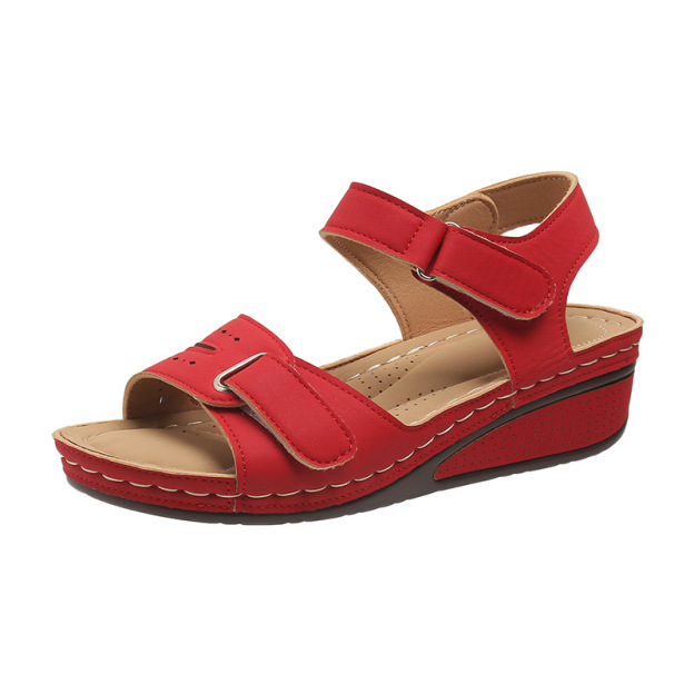 Comfyfleek Hook & Loop Ankle Strap Wedge Sport Sandals