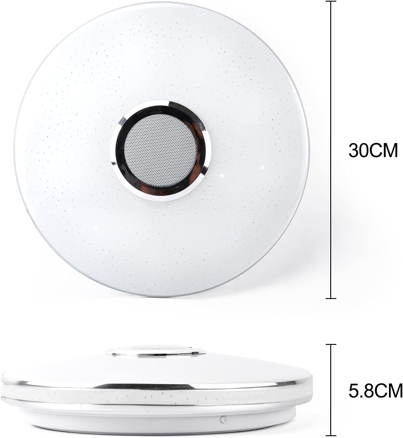 CLICKFUSION 36 W LED Ceiling Light Dimmable with Bluetooth Speaker, Remote Control and App Control, LED Ceiling Light with RGB Colour Changing, Music for Bedroom, Children's Room, Living Room [Energy Class D]