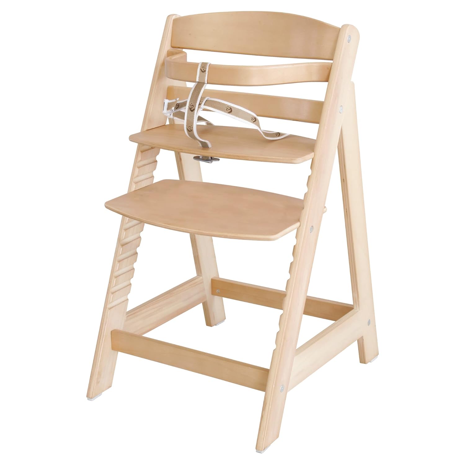 CLICKFUSION Treppenhochstuhl Sit Up III - Mitwachsender Baby Hochstuhl - ab 6 Monaten - Kinderhochstuhl aus Holz natur - Stuhl bis 50 kg belastbar, 1 Stück (1er Pack)