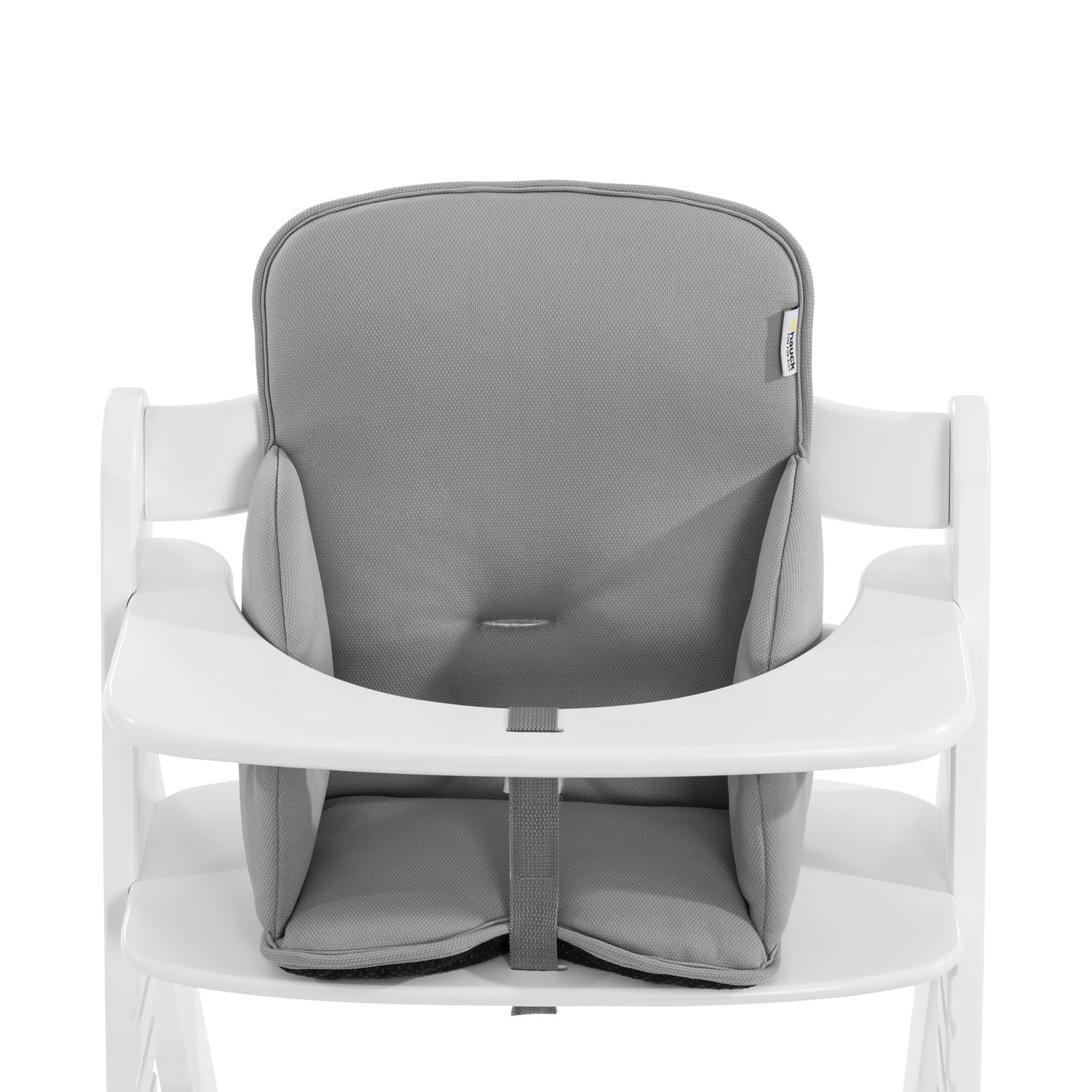 CLICKFUSION Sitzverkleinerer Kissen Alpha Cosy Kompatibel mit Alpha+, Beta+ & Arketa Holzhochstuhl, für Babys 6-36 Monate, Hochstuhl Sitzkissen mit hoher Rückenlehne und Stabilisierten Seiten (Stretch Grey)