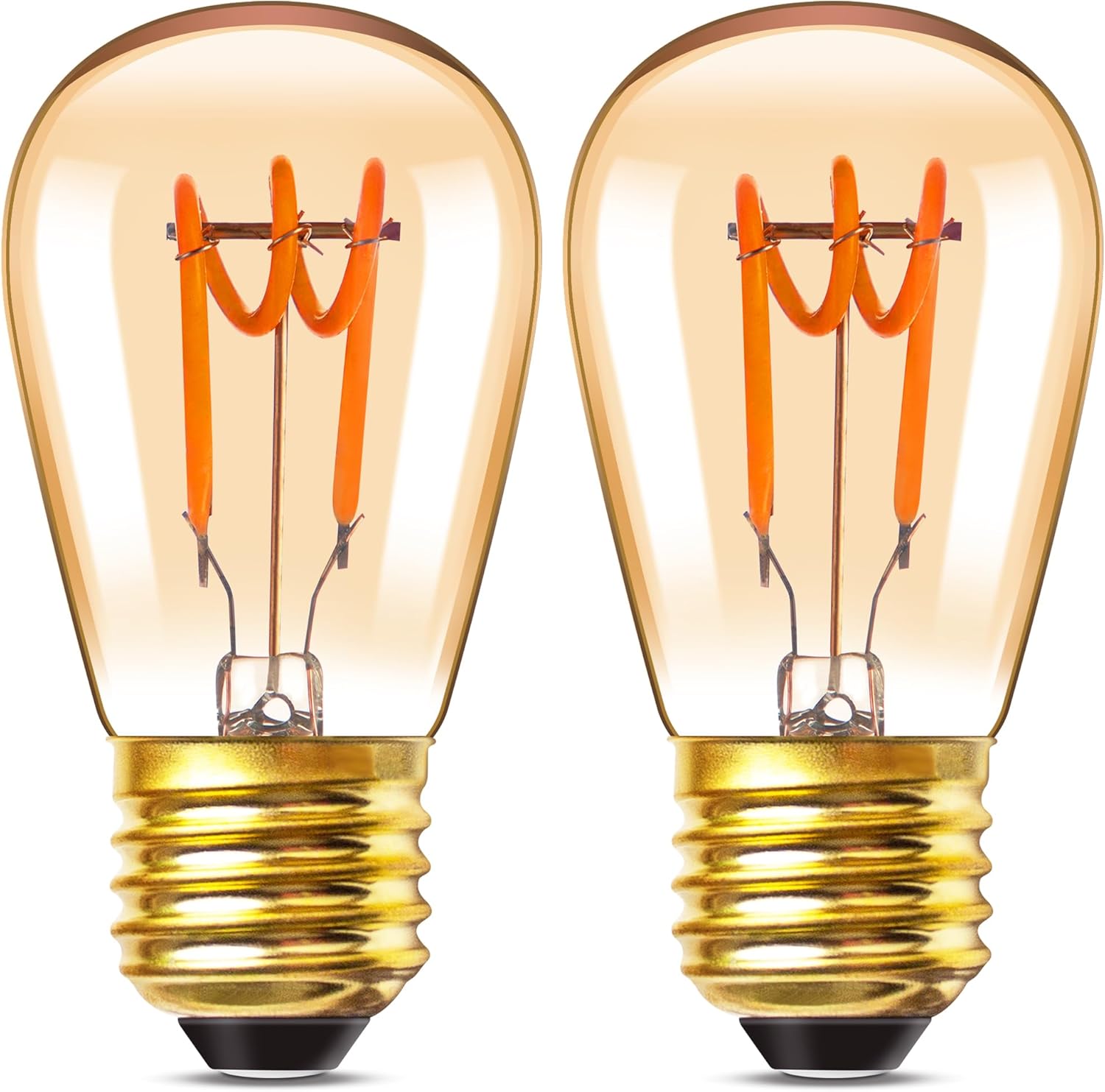 CLICKFUSION Dimmbar Led E27 Warmweiss Glühbirne ST45/S14 3W Vintage Glühbirne Ersetzt 30 W Glühlampen,2200K Warimweß Retro Edison Led Birnen,2er Pack