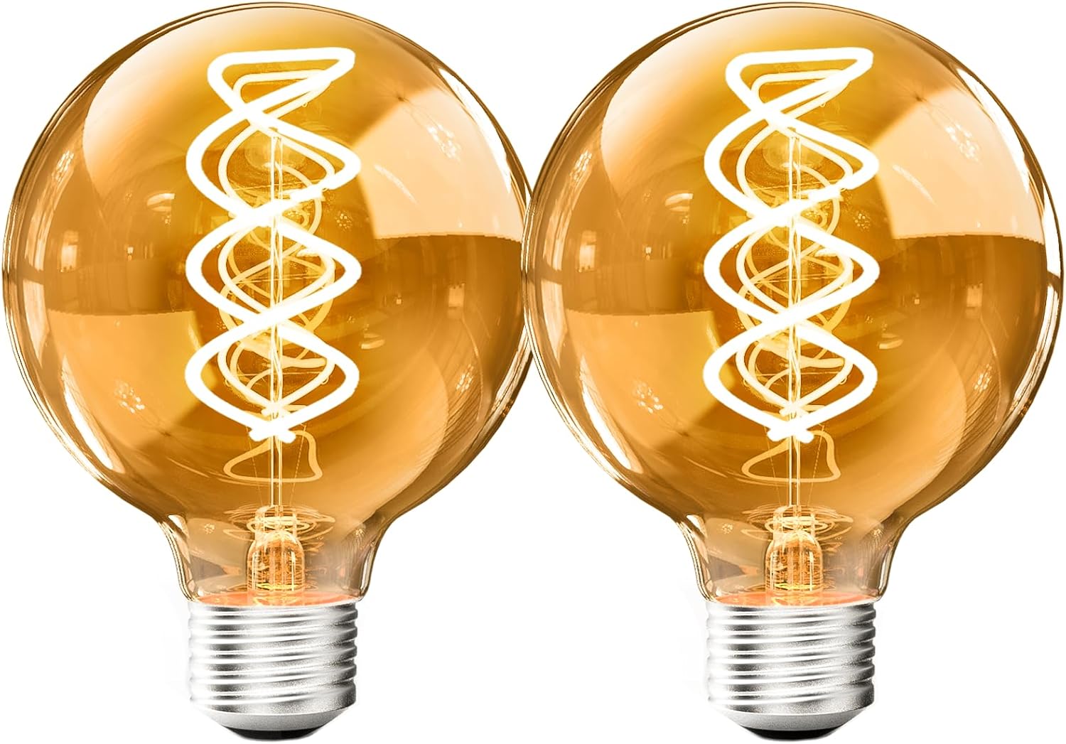 CLICKFUSION Edison Vintage Glühbirne E27, 4W Dimmbare Glühbirnen E27, E27 Base Braunglasveredelung Retro Leuchtmittel 2700K, G80 LED Vintage Lampe für Nostalgie Industrial Bar Beleuchtung -2 Stücks