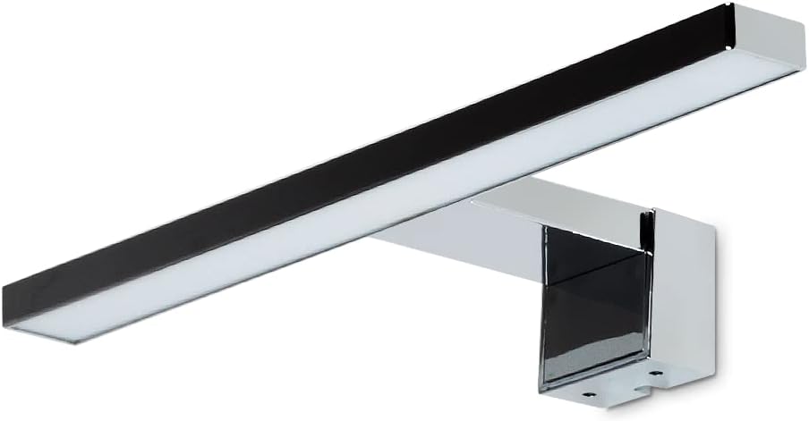 CLICKFUSION Elena LED Mirror Light 3-in-1 Bathroom 5 W 450 LM 30 cm Neutral White 4000 K IP44 230 V Wall Light Mirror Lamp Bathroom Cabinet Mirror Lights Silver [Energy Class F]