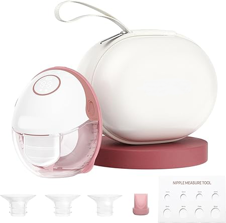 CLICKFUSION M6 Milchpumpe, Elektrische Milchpumpe, tragbare Stillpumpe, DoubleFit-Brusthaube mit 3 Modi und 9 Stufen - 24 mm (1 Stück, Rot)