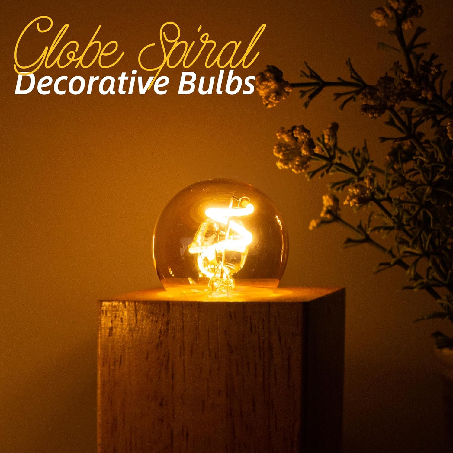 CLICKFUSION E27 Led Glühbirne G40 Mini Globe LED Birne 1W LED Filament Lampe Ersetzt 10 Watt Edison Glühlampen,2200K Vintage Glühbirne für Kronleuchter, Nicht Dimmbar,2 Stück