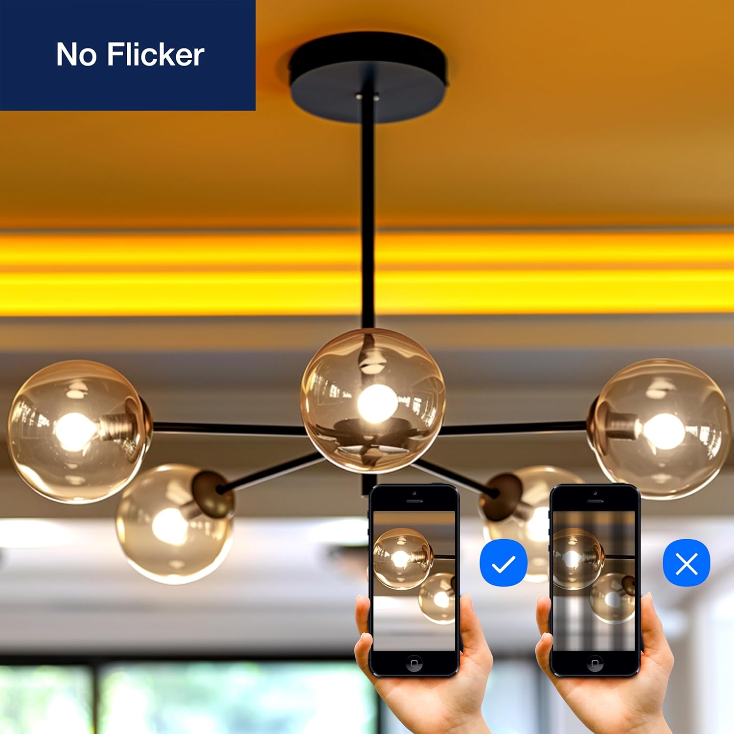 CLICKFUSION Dimmbar G45/P45 LED Globus Glühbirne E27 Vintage, LED Filament Glühbirne Klein Edison, 5.5W (Ersetzt 40W), 550LM 2700K Warmweiß, Gefrorenes Glas, 4 Stück