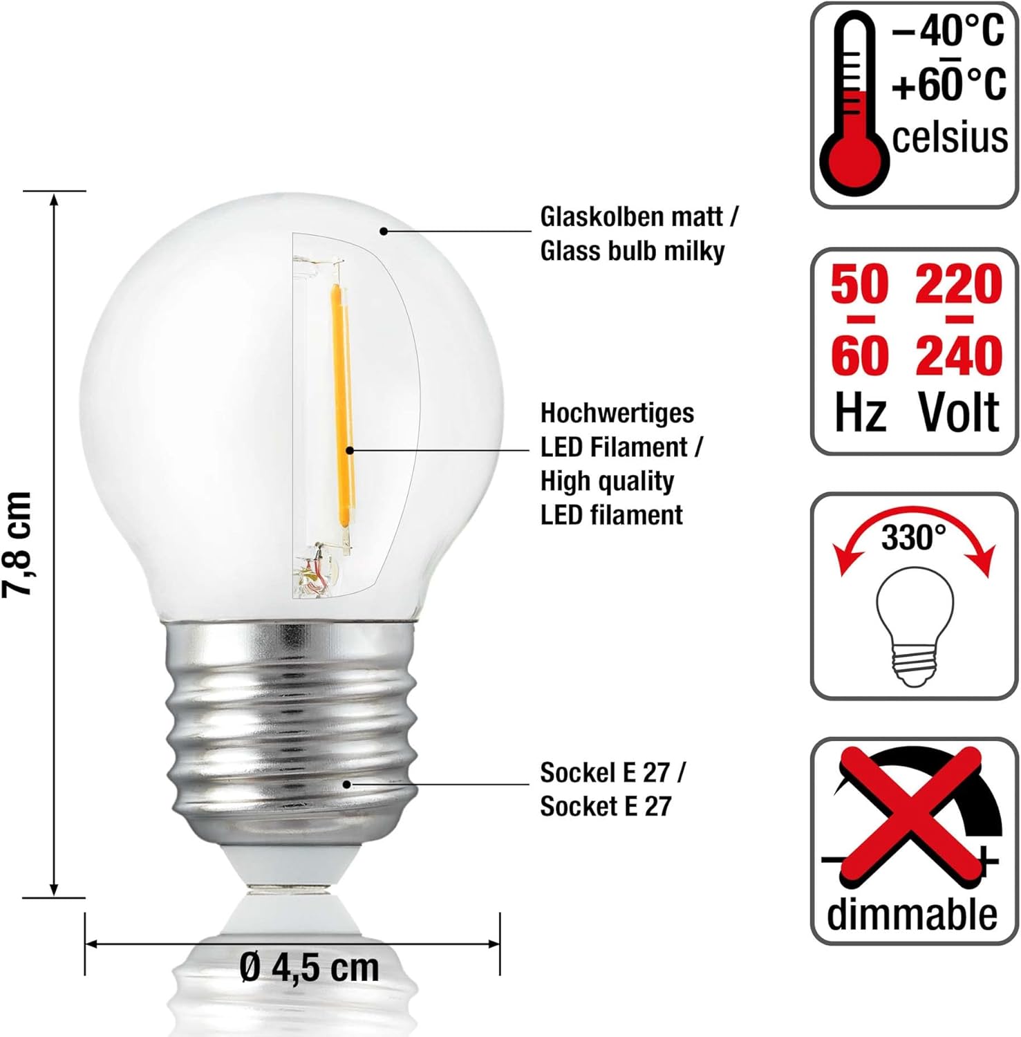 CLICKFUSION 3er Set 25 Watt Glühbirne E27 mit 250 Lumen, Glühbirne E27 warmweiß mit 2700 Kelvin, Glühbirne E27 Milchglas, Leuchtmittel Ersatz für Glühbirne E27 25 Watt 209204