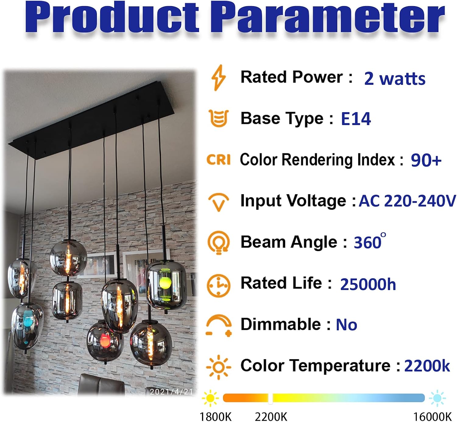 CLICKFUSION E14 LED Glühbirne Warmweiss T20 2W LED Filexible Filament Glühbirnen 2200K Vintage Glühbirne Äquivalent 20W Glühlampen,Glasröhre Pendelleuchte Röhrenlampen Energiesparlampe für Café Bar, 6er Pack