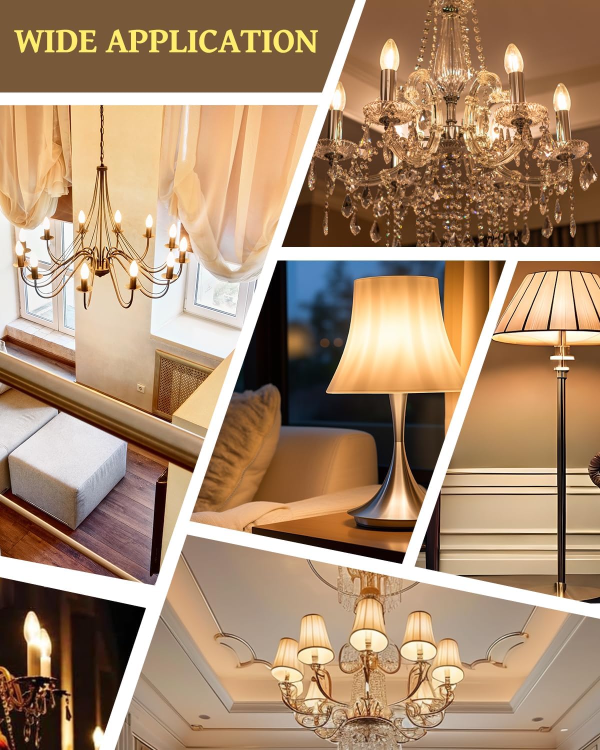 CLICKFUSION Glühbirne Kerze E27 HalogenLampe C35 42W Leuchtmittel Dimmbar Warmweiß 2600K 230V, Edison Schraube Kerzenlampe Klarer Transparenter 300Lm für Schlafzimmer Küche Wohnzimmer, 6 per Pack [Energieklasse G]